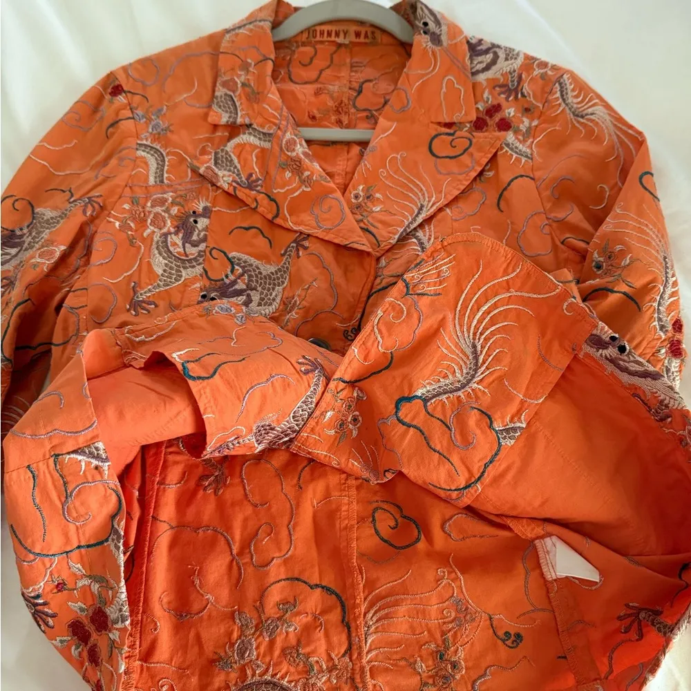 Johnny Was Dragon Embroidered Floral Blazer Jacket Summer Spring - Image 10