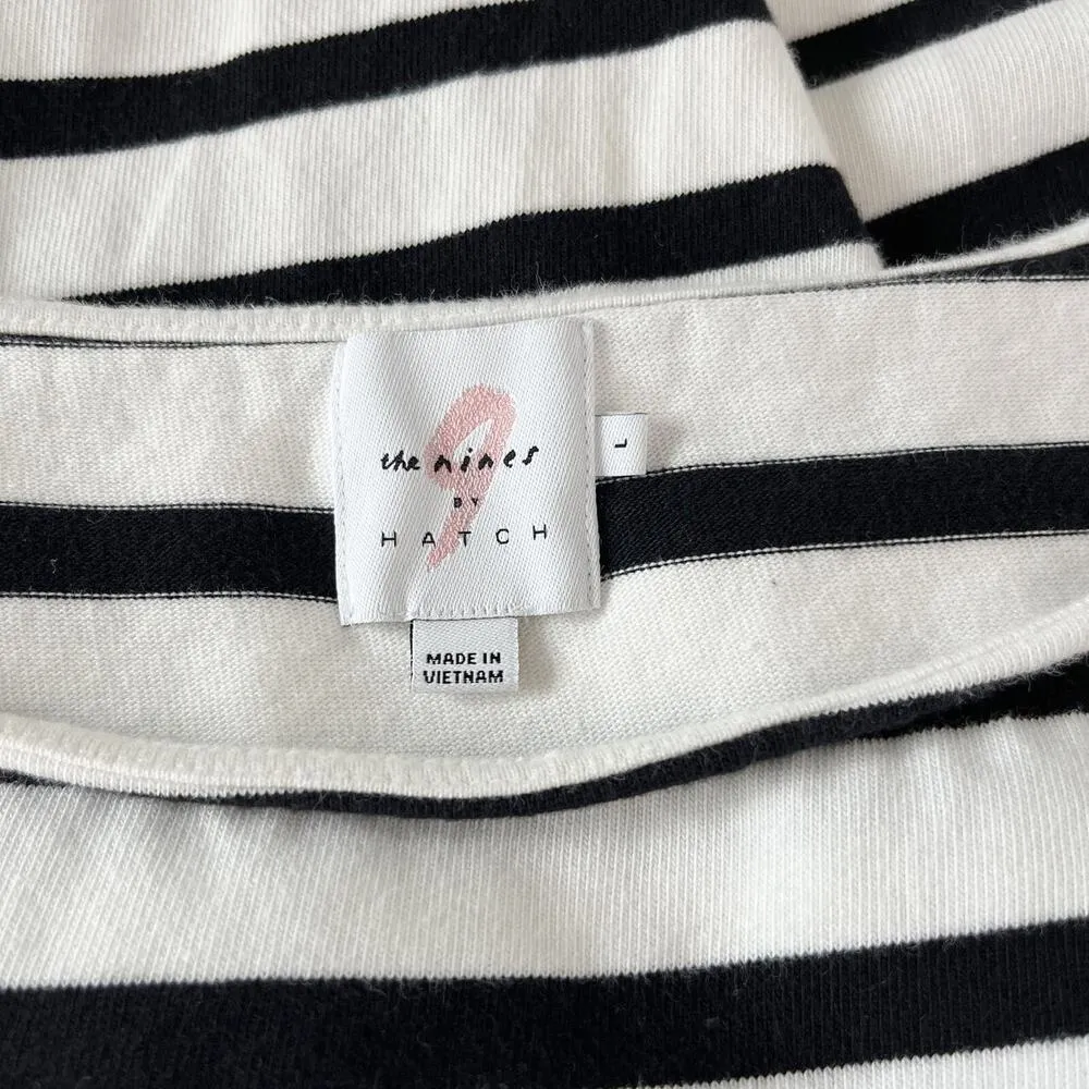 The Nines by Hatch Boatneck Striped Maternity Dress Large Pockets Size undefined - Image 10