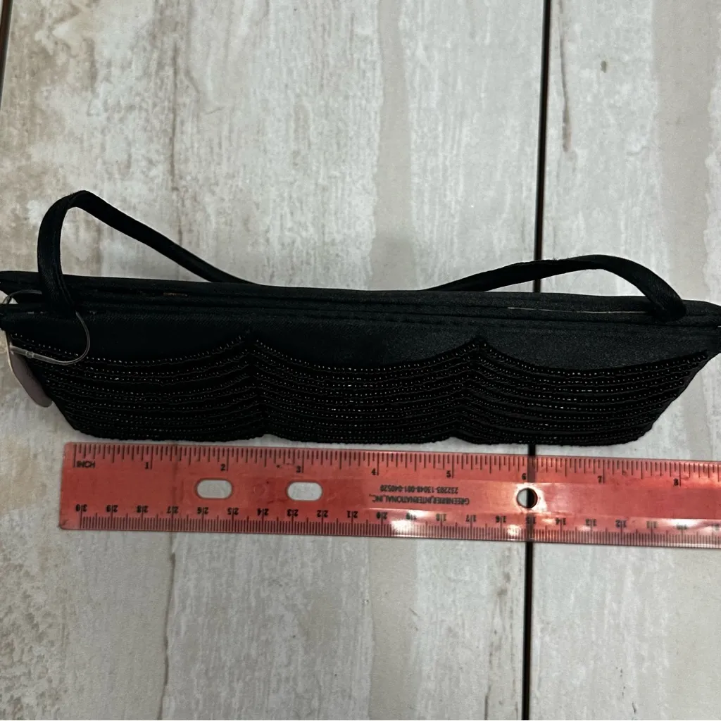 Victoria's Secret Black Beaded Clutch Romantic Goth Evening Party Sexy Classic - Image 8