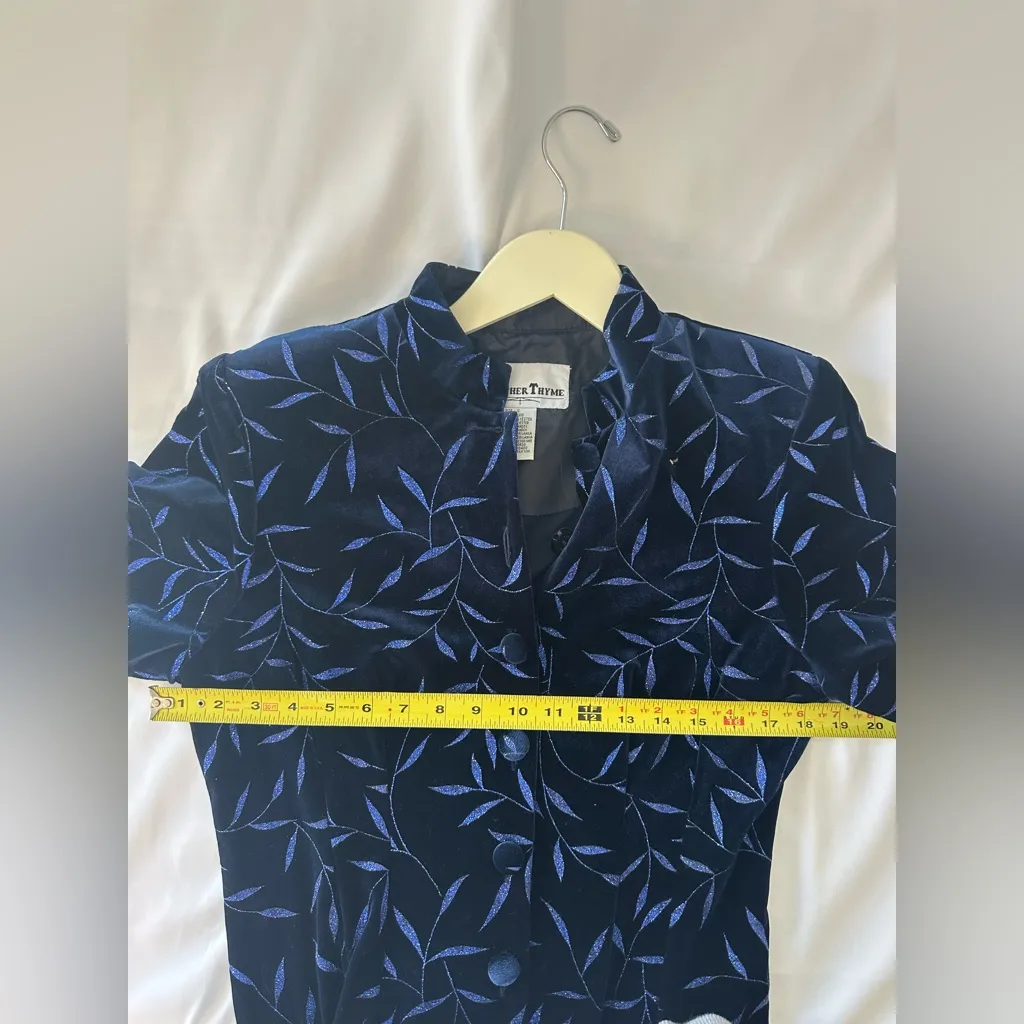 Another Thyme vintage button up maxi dress sparkly blue floral pattern size 12 - Image 6