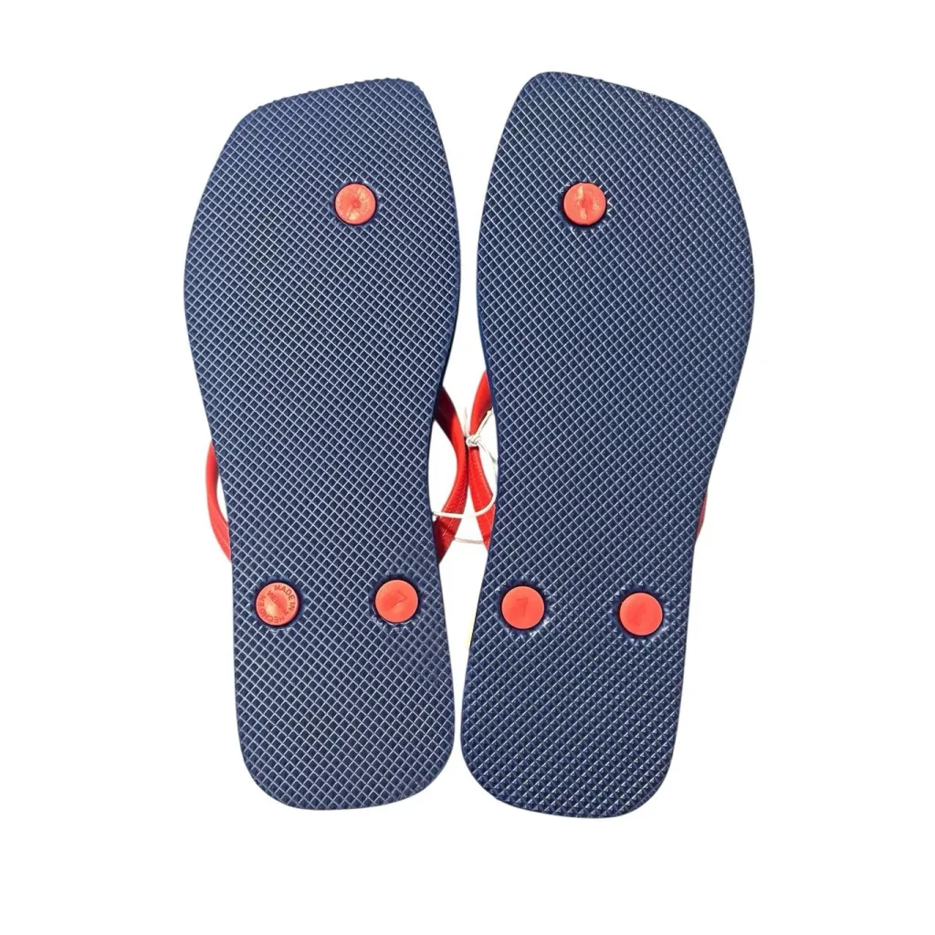 SO Flip Flops Womens Size 7 Red White Blue Stars Americana Patriotic Sandals NEW - Image 7