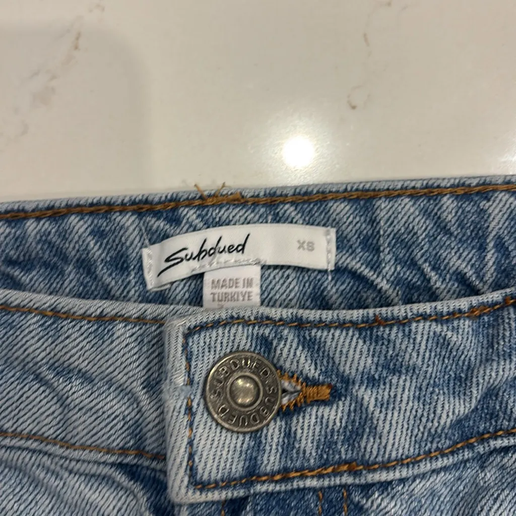 Subdued Low Waist Jean Skirt Blue Size XS - Image 7