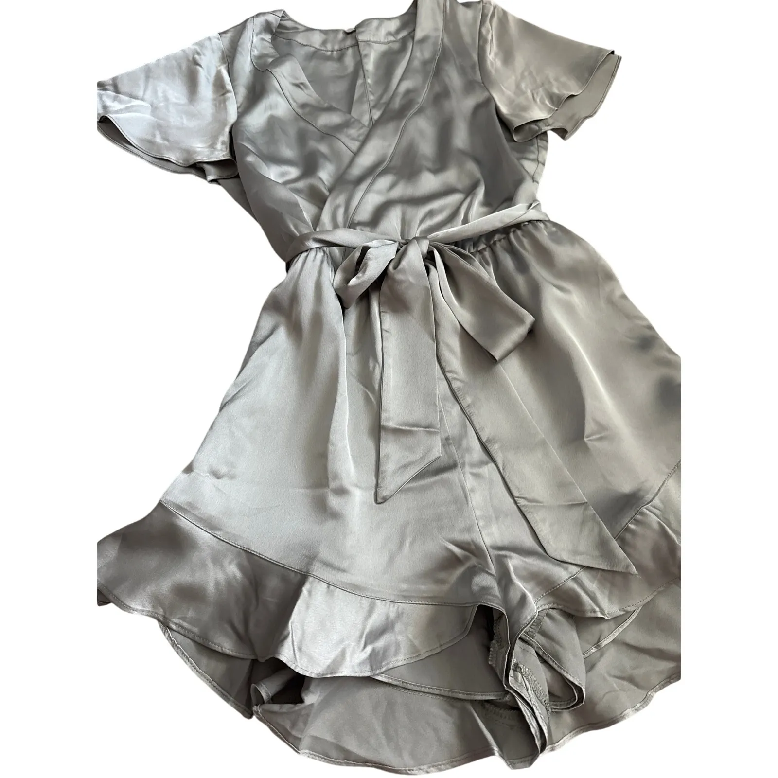 Show Me Your Mumu Luxe‎ Satin Say I Do Romper Moss Green Size Small - Image 10