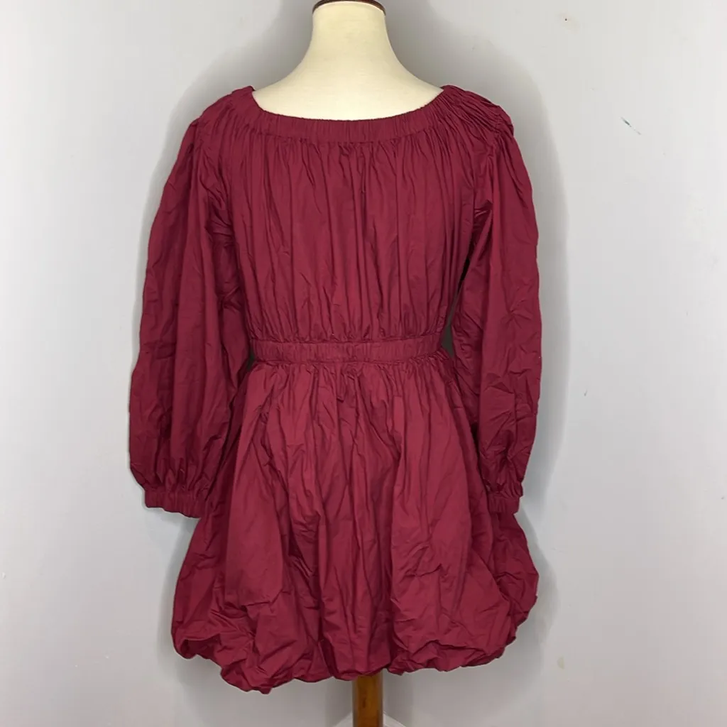 Ulla Johnson Martine Long Puff Sleeve in Bordeaux‎ - Image 6