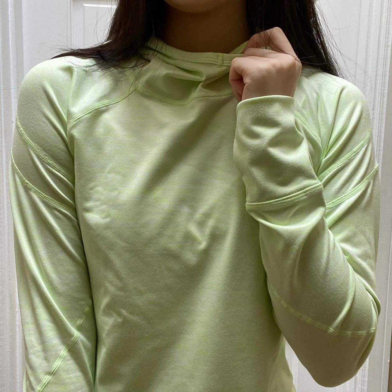 Neon Light Green Athletic Hooded Top - Image 2