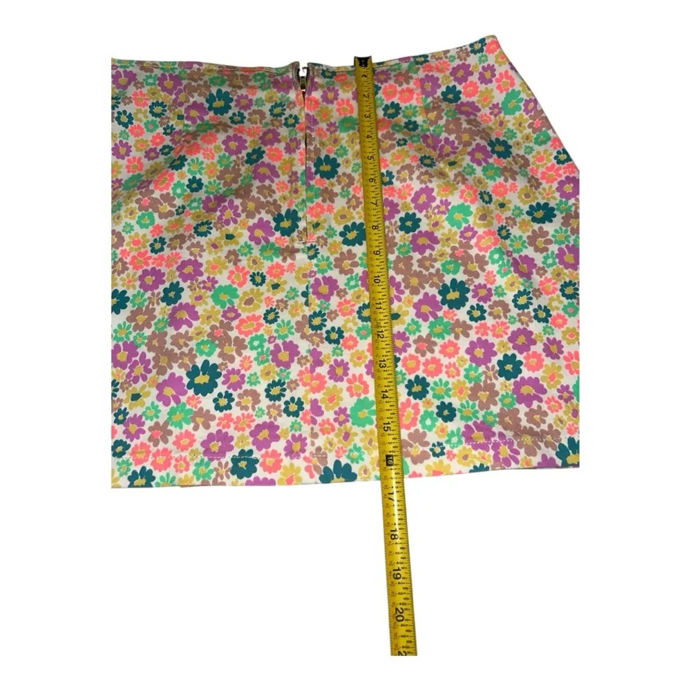 Wild Fable Women's Notch Front Floral Print Jean Mini Skirt  Stretch Size 8 - Image 4