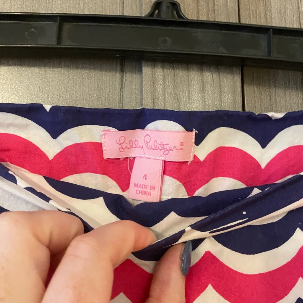 LILLY PULITZER Lynnie Skirt Whales Tails Scalloped Hem - Image 2