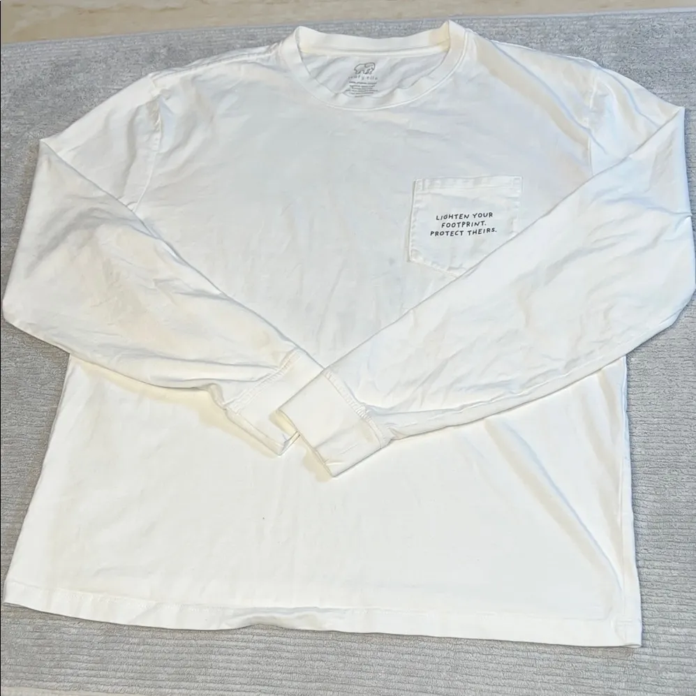 IVORY ELLA White Long Sleeve Shirt with Elephant Print sizeM.           order119 - Image 4