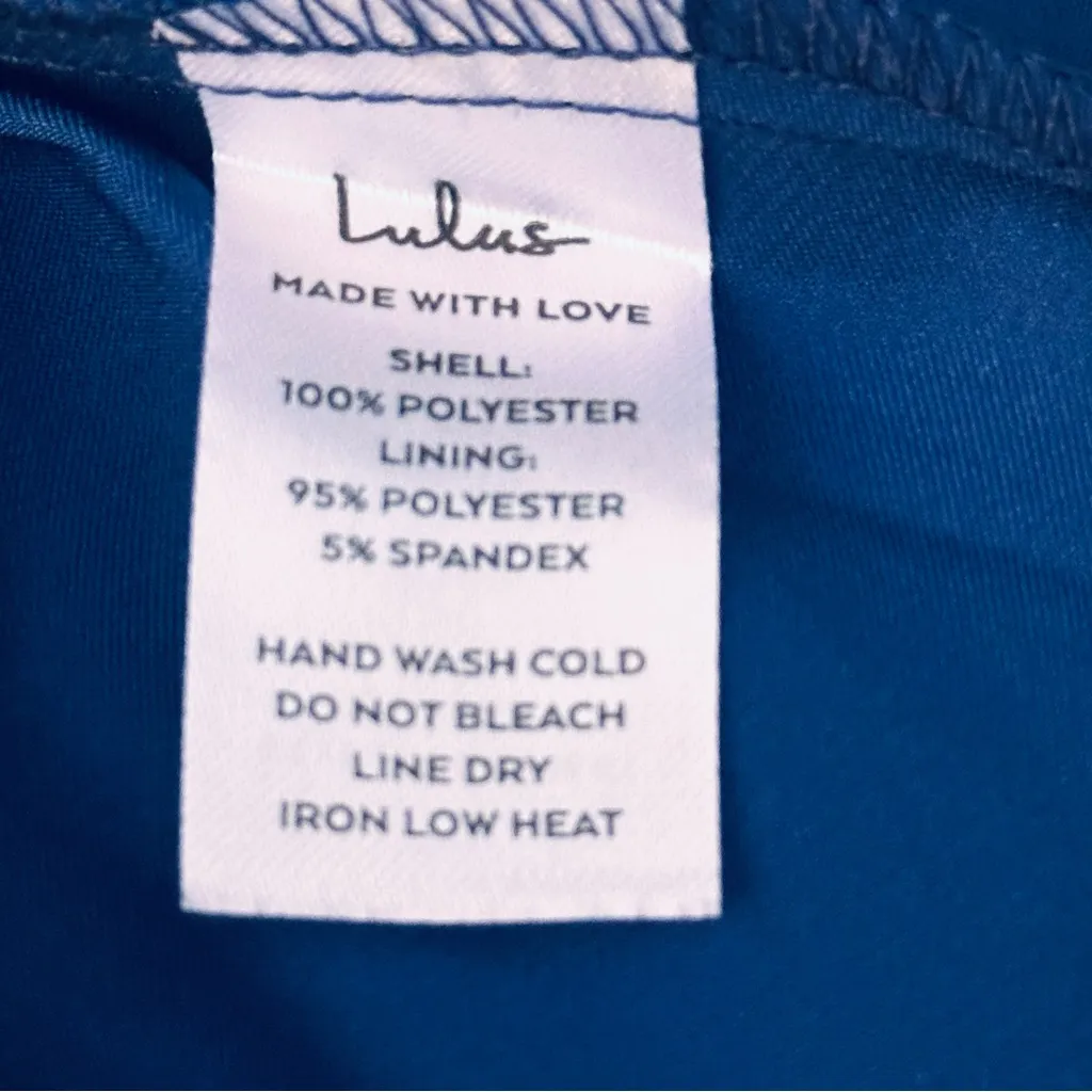 LULUS All About Love Royal Blue Floral Print Midi Dress Red Size M - Image 16