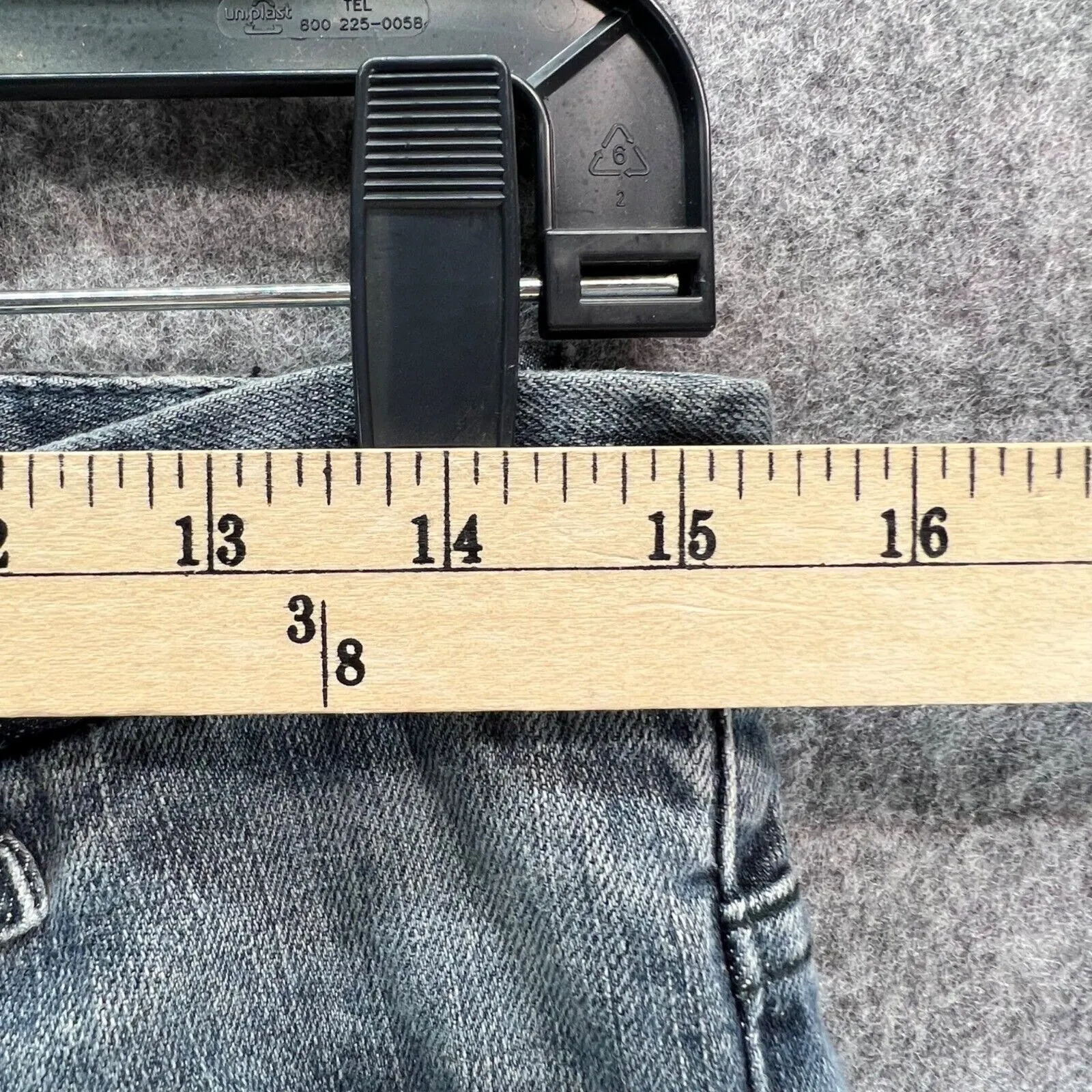 Armani Exchange Y2K Jeans 6 Blue Bootcut Leather Trim Low Rise Stretch Grunge - Image 9