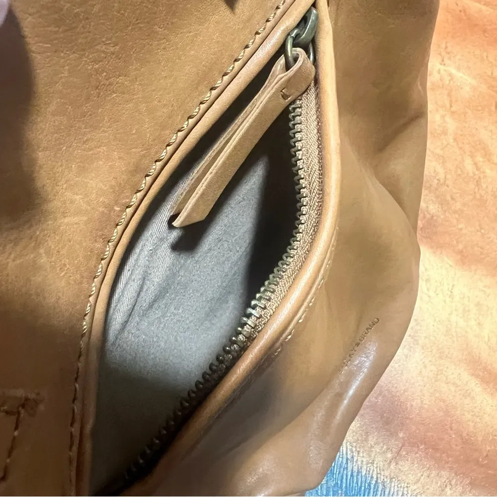 Lucky Brand Brown Leather Hobo Bucket Bag Carmel tan brown - Image 6