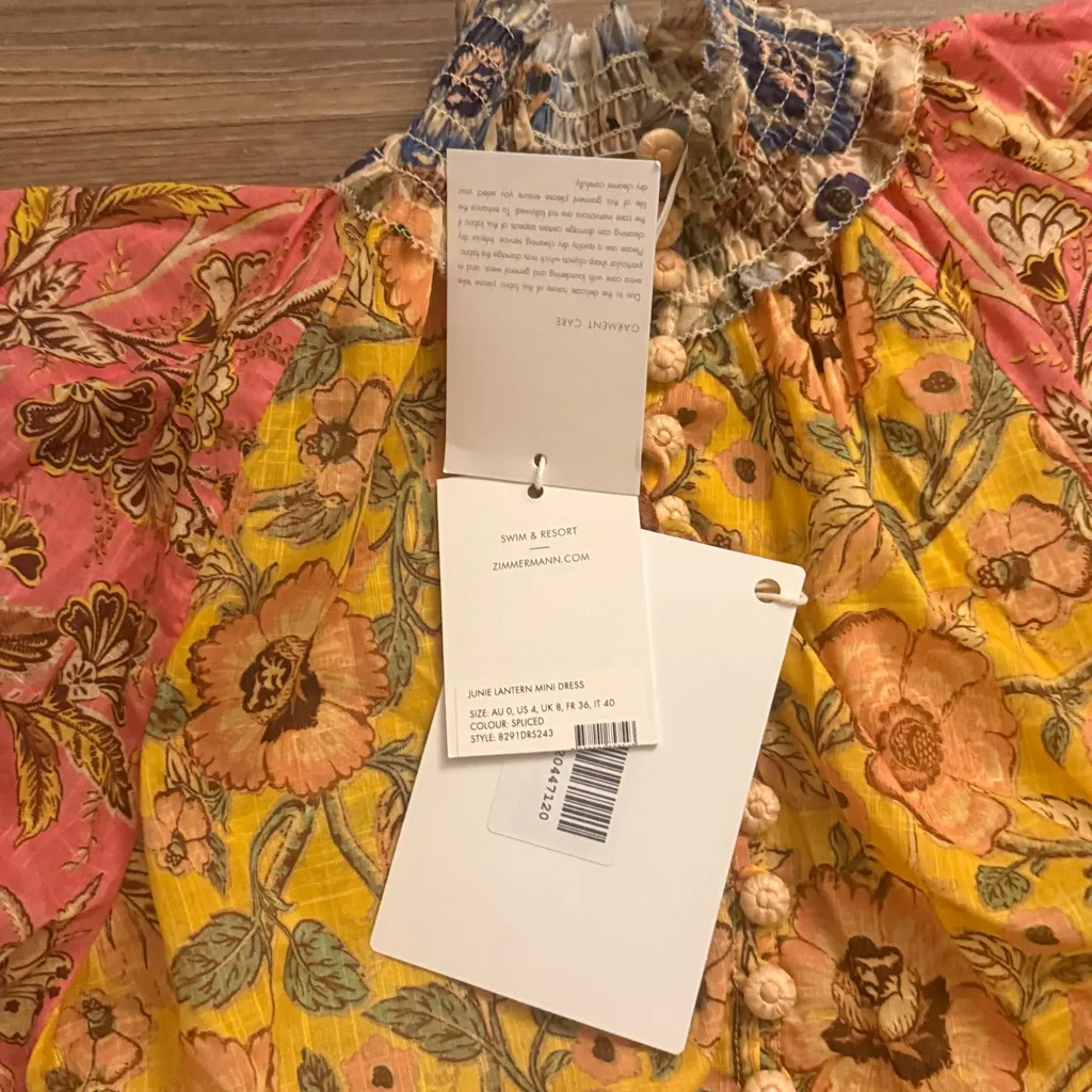 NWT ZIMMERMANN Tiered floral-print cotton mini dress - Image 8