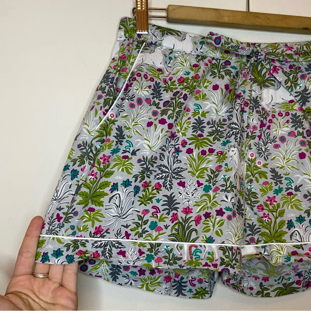 PRINTFRESH Unicorn’s Garden Short Sleeve Button Down Cotton Pajama Shorts Small - Image 4