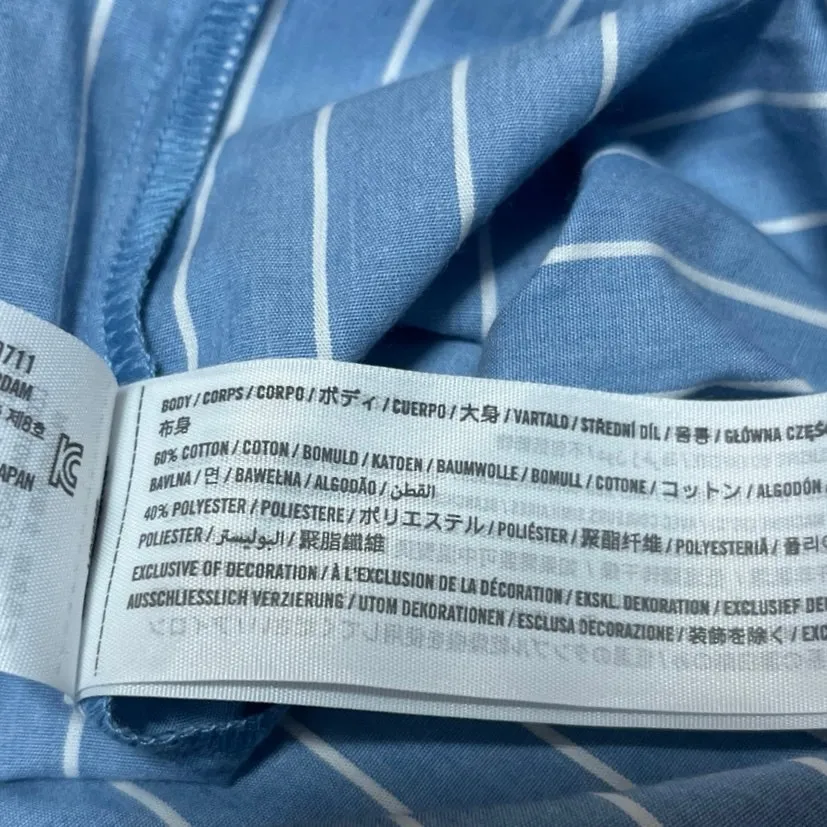 Abercrombie & Fitch Womens Blue Striped Long Sleeve Button Down Shirt Top Size M - Image 4