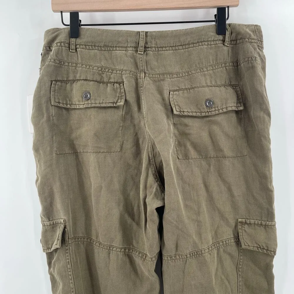BELLA DAHL Sienna Pants Size 31 NWT Rolled Cargo Linen Blend Jogger Green Casual - Image 11