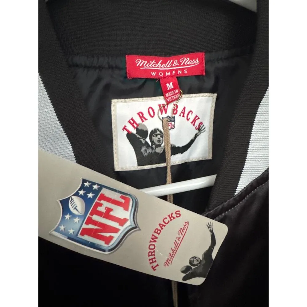 NWT NFL Mitchell & Ness Throwback Dallas cowboys satin varsity jacket black M - Image 9