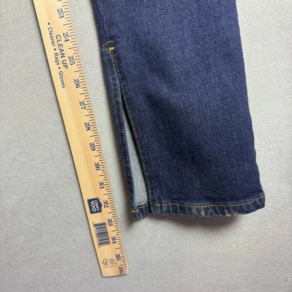 Pilcro Anthropologie Women's The Split Straight Leg Dark Wash Boot Cut Jeans 29 Blue - Image 13