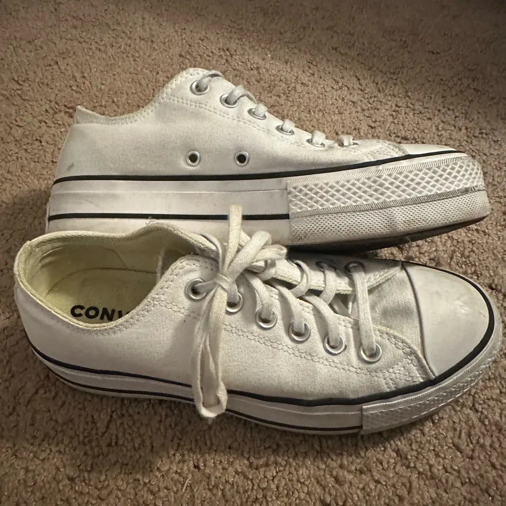 Converse White Platform All Star Low-tops 7.5 - Image 5