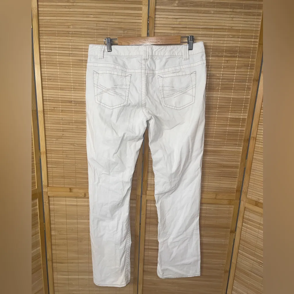 Vintage Y2K Aeropostale off white corduroy low rise pants slacks size 13/14 - Image 2
