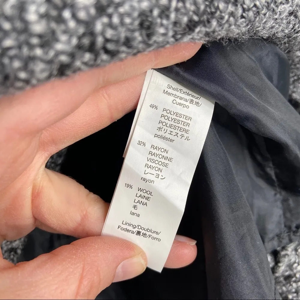 GAP Outlet Grey Flannel Boucle Wool Blend Lined Mini Skirt Dark Academia Gray Size 0 - Image 6