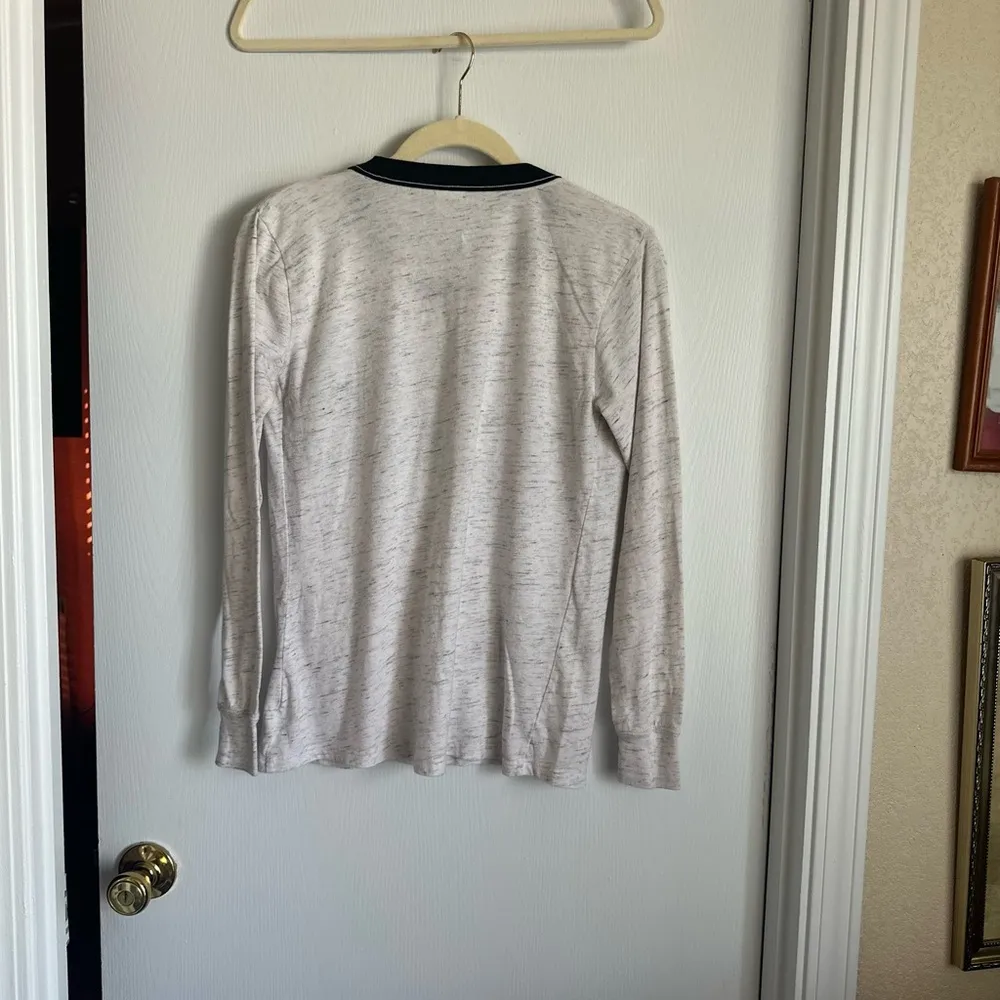 Victoria's Secret PINK Top Bling Silver‎ Sequin Gray Black T Shirt S Long Sleeve - Image 2