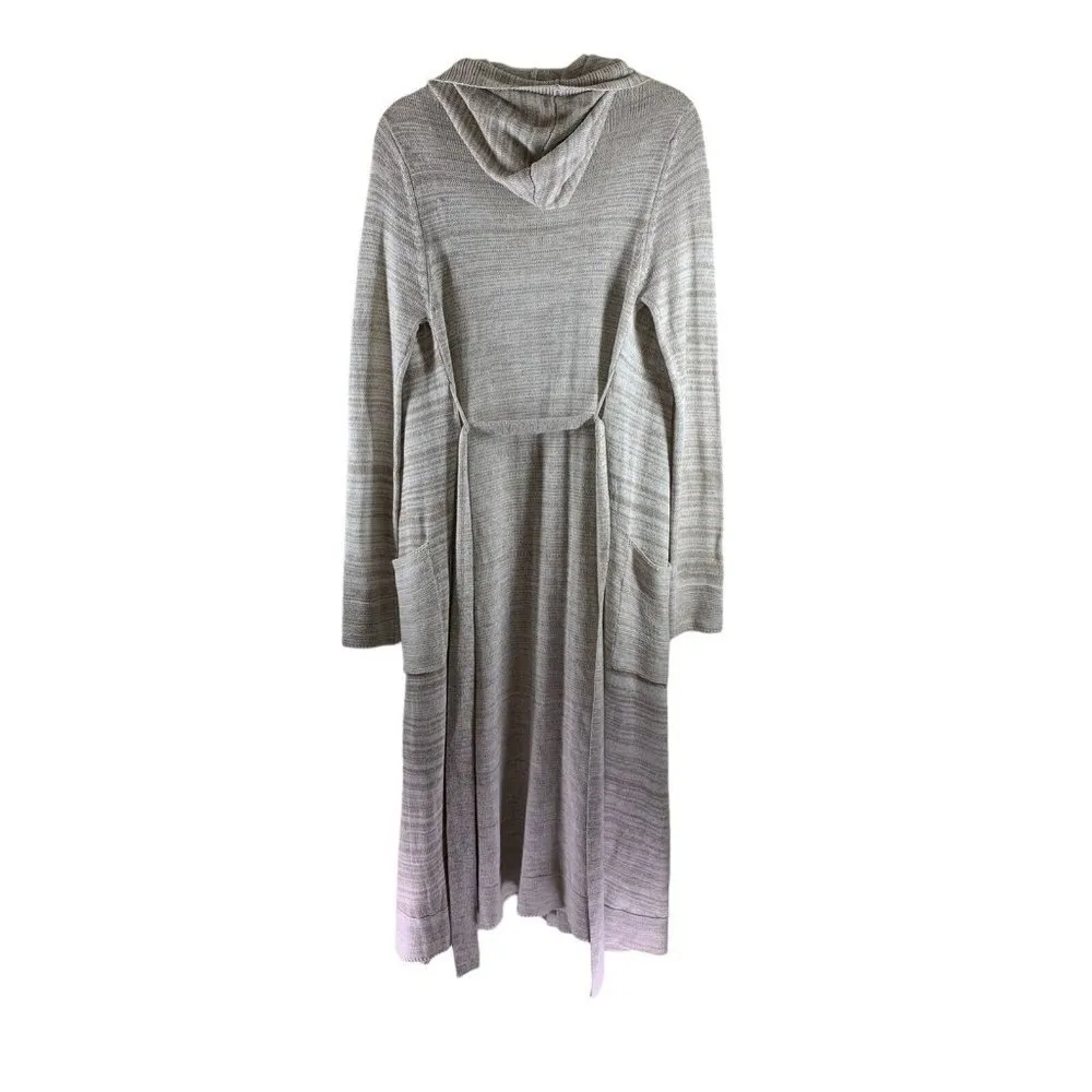 NEW Love Stitch Beige White Marled Hooded DUSTER Cardigan Sweater Size Small Tan - Image 7