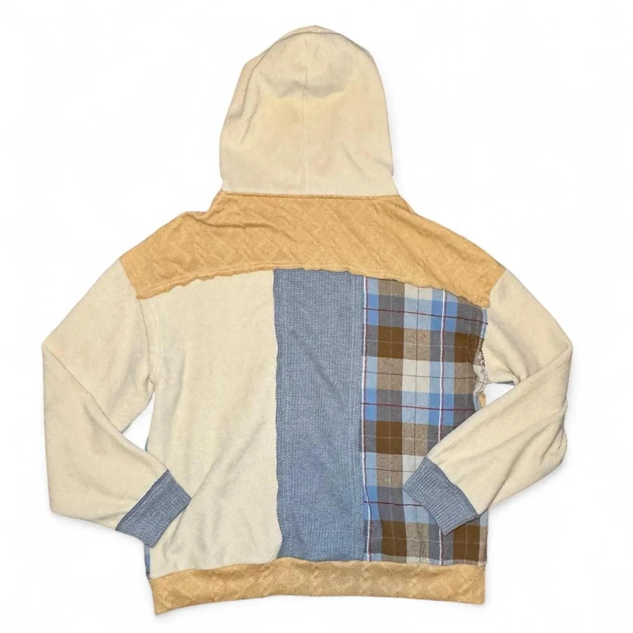 BKE Women’s Hoodie Size Large Quarter Zip Patchwork Fleece Sweatshirt Pullover - Image 5