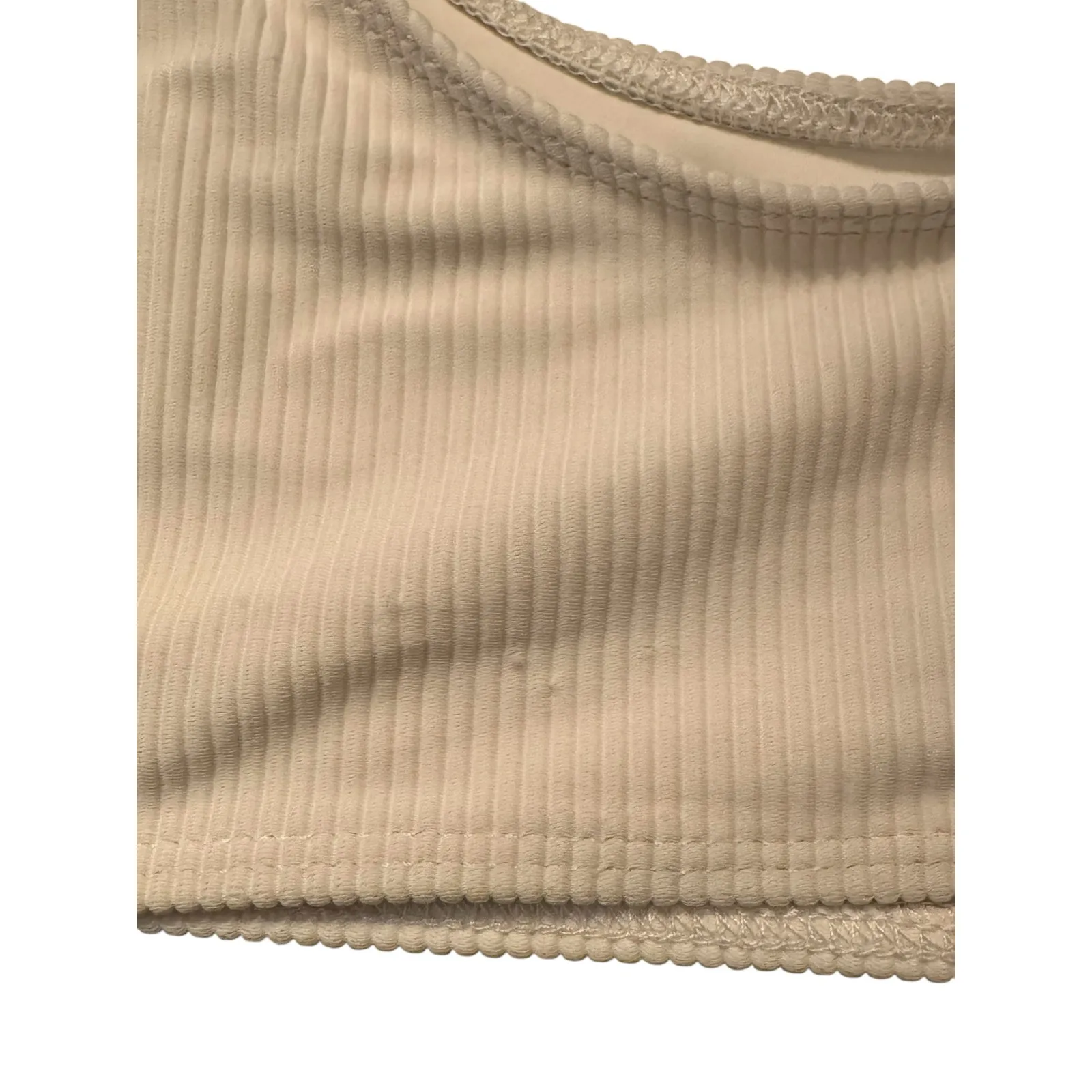 Frankies Bikinis Connor Ribbed Scoop‎ Swim Beach Bikini Top Size Small in White - Image 3