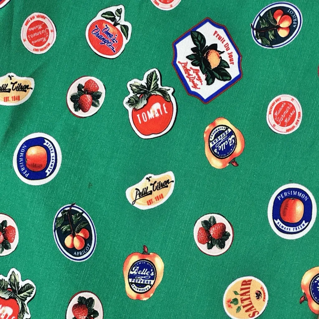 Anthropologie Meave The Colette Crop Pants Green Fruit Print NWOT 25 Hi-Rise - Image 10