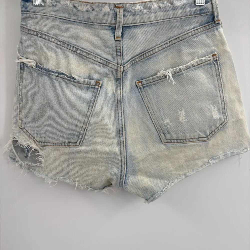 agolde denim shorts women button fly cut off distressed summer cotton size 26 - Image 10