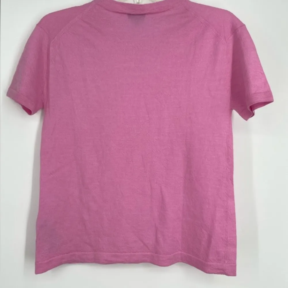 J. Crew, Italian Cashmere, T-shirt Sweater with front pocket, short Slev,size XS - Image 3