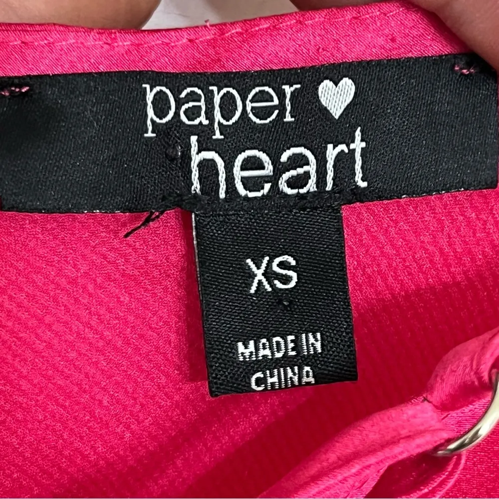 Women’s Paper Heart Fuchsia Pink Slip‎ Dress Size XS Adjustable Strap Side Slit - Image 8