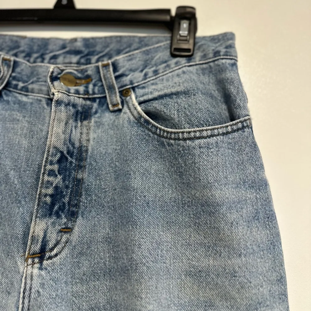 VINTAGE 90s LL BEAN High Waist Straight Tapered Leg Jeans Light Wash Sz12 petite Blue Size 12P - Image 8