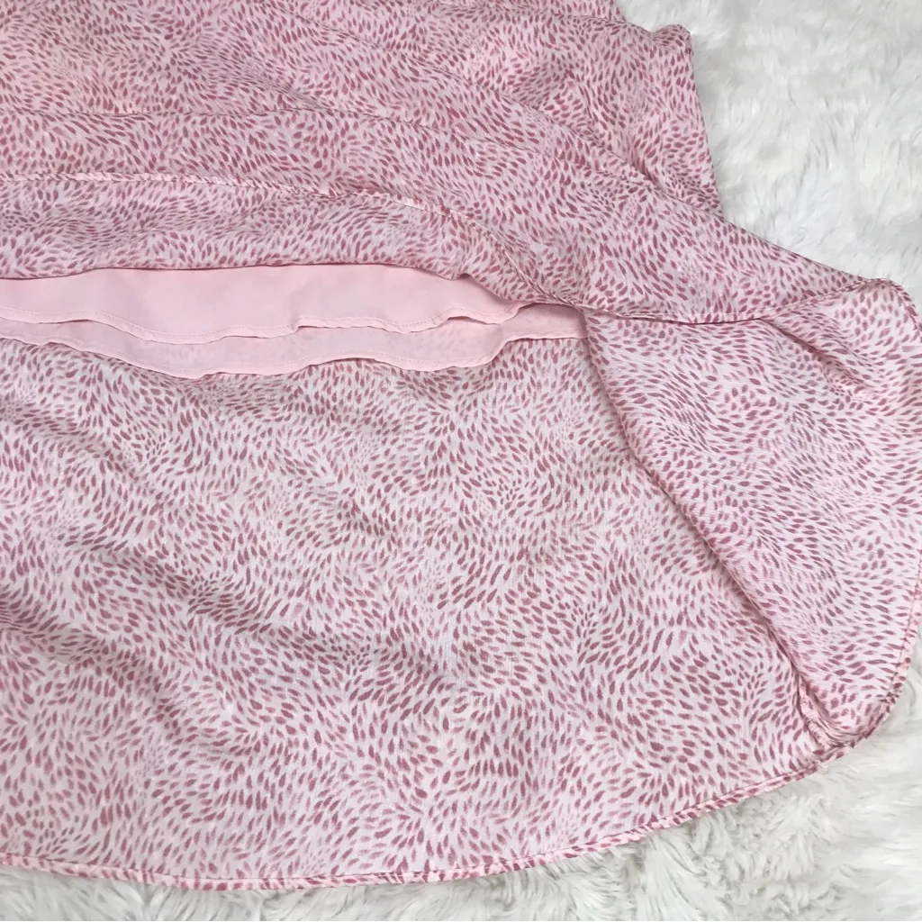 VINCE CAMUTO Pink Print Wrap Front Midi Skirt Ruffle‎ Chiffon SIze 20W New - Image 8