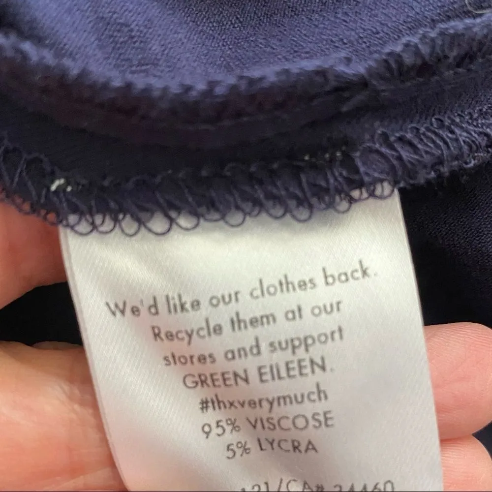 EILEEN FISHER BLUE STRETCH VISCOSE TUNIC TOP OR MINI DRESS SZ SMALL - Image 7