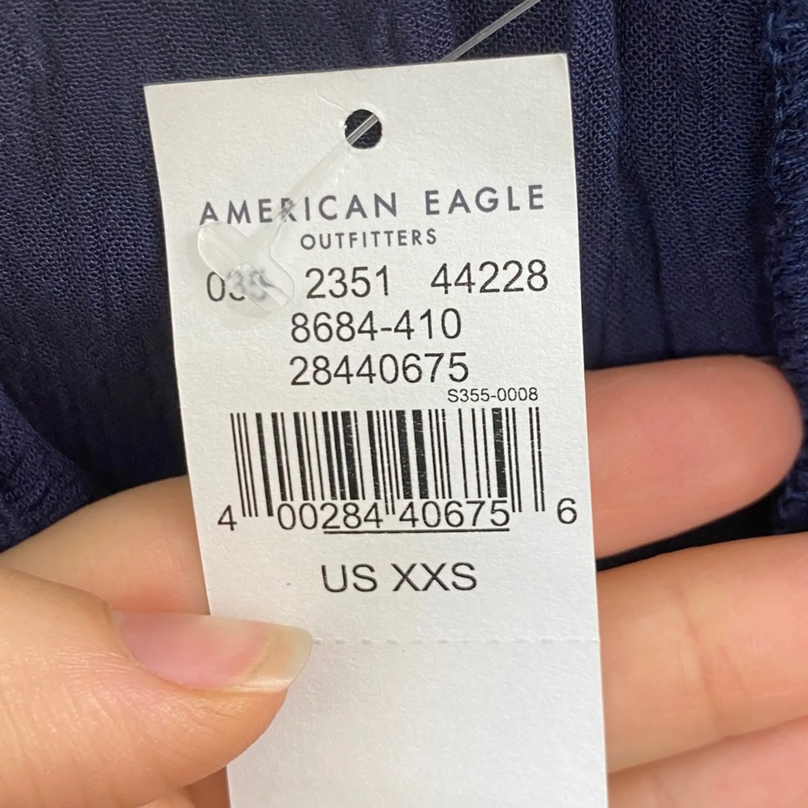 American Eagle Embroidered Navy Off-the-Shoulder Cold Shoulder Top NWT AE - Image 10