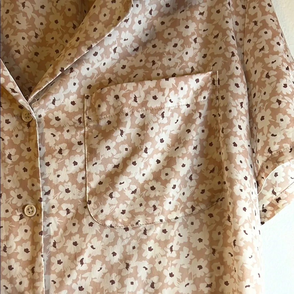 Barefoot Dreams Ditsy Rose Button Down Pajama Top - Image 3