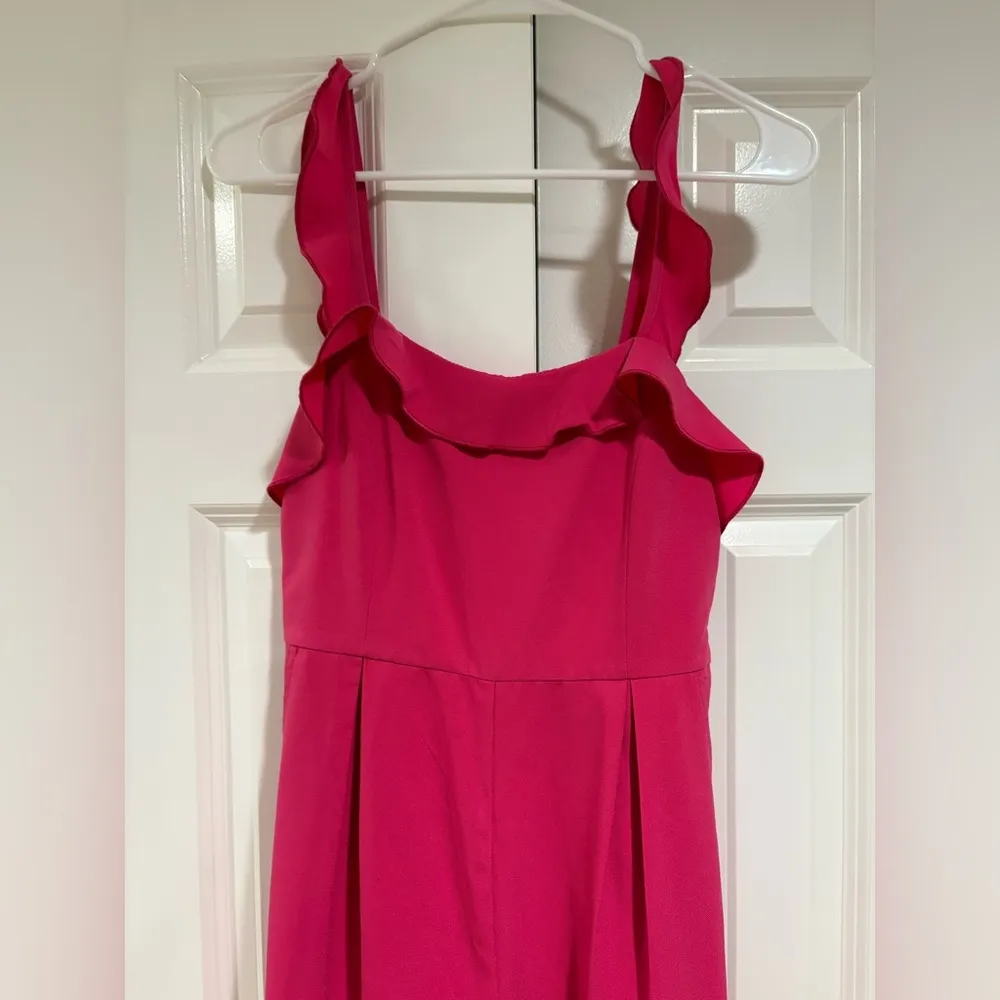 Pink Jumpsuit NWOT Ruffle Strap Size M - Image 2