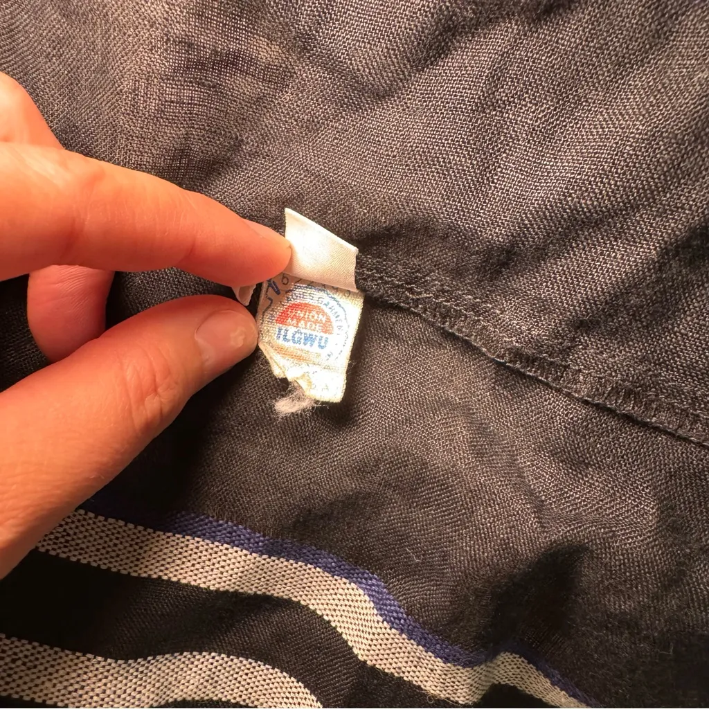 Vintage Calvin Klein Striped  Shirt Black Long Sleeve‎ Made In USA 6 - Image 4