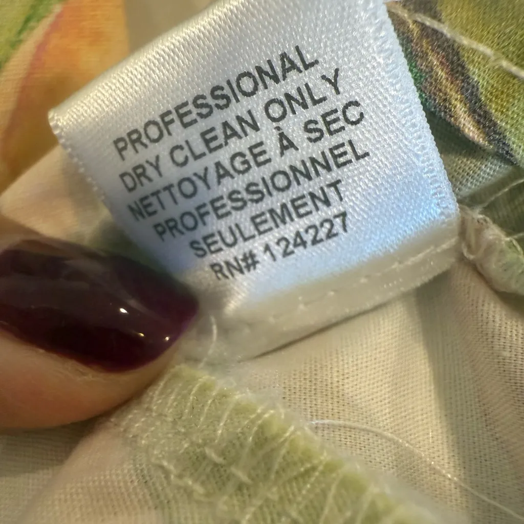 MISA Senia Dress in Chartreuse Abstract Print‎ Mini Puff Sleeves Off Shoulder - Image 9