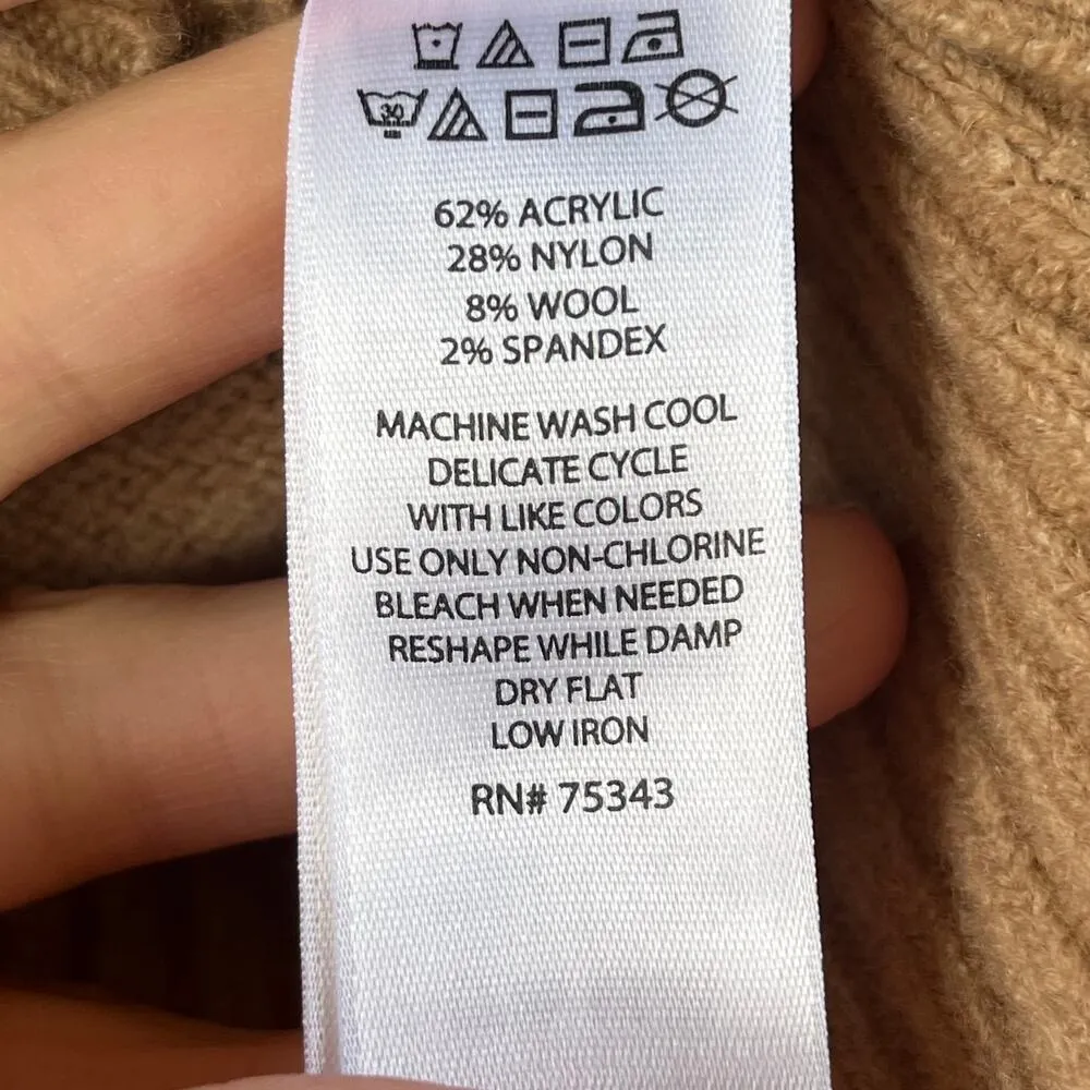 Cynthia Rowley Women's Tan V-Neck Pullover Sweater Size XS - Image 8