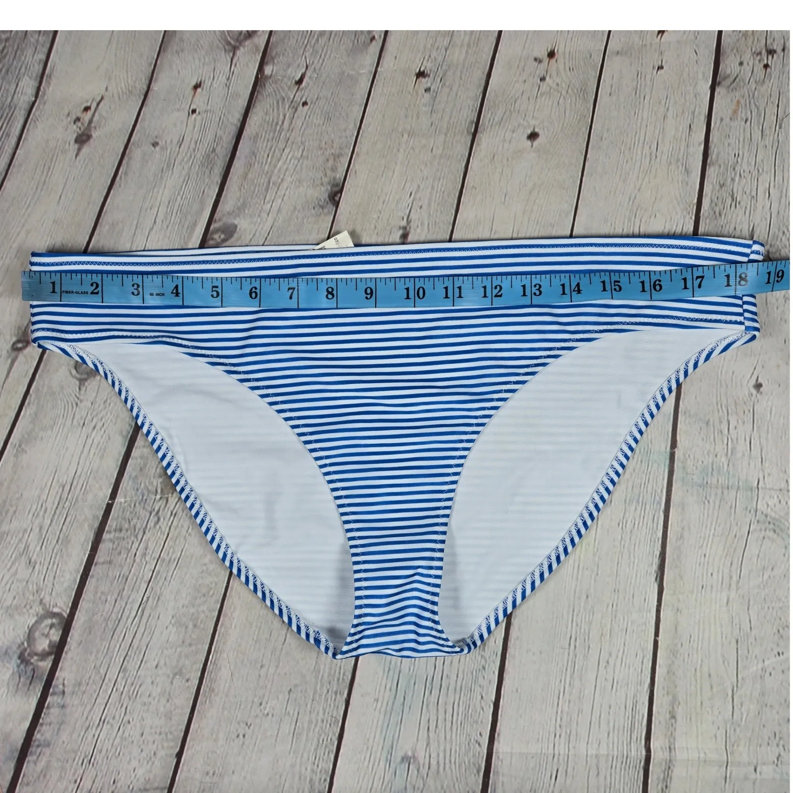 Aerie Bikini Bottoms Blue White Stripe XL - Image 8