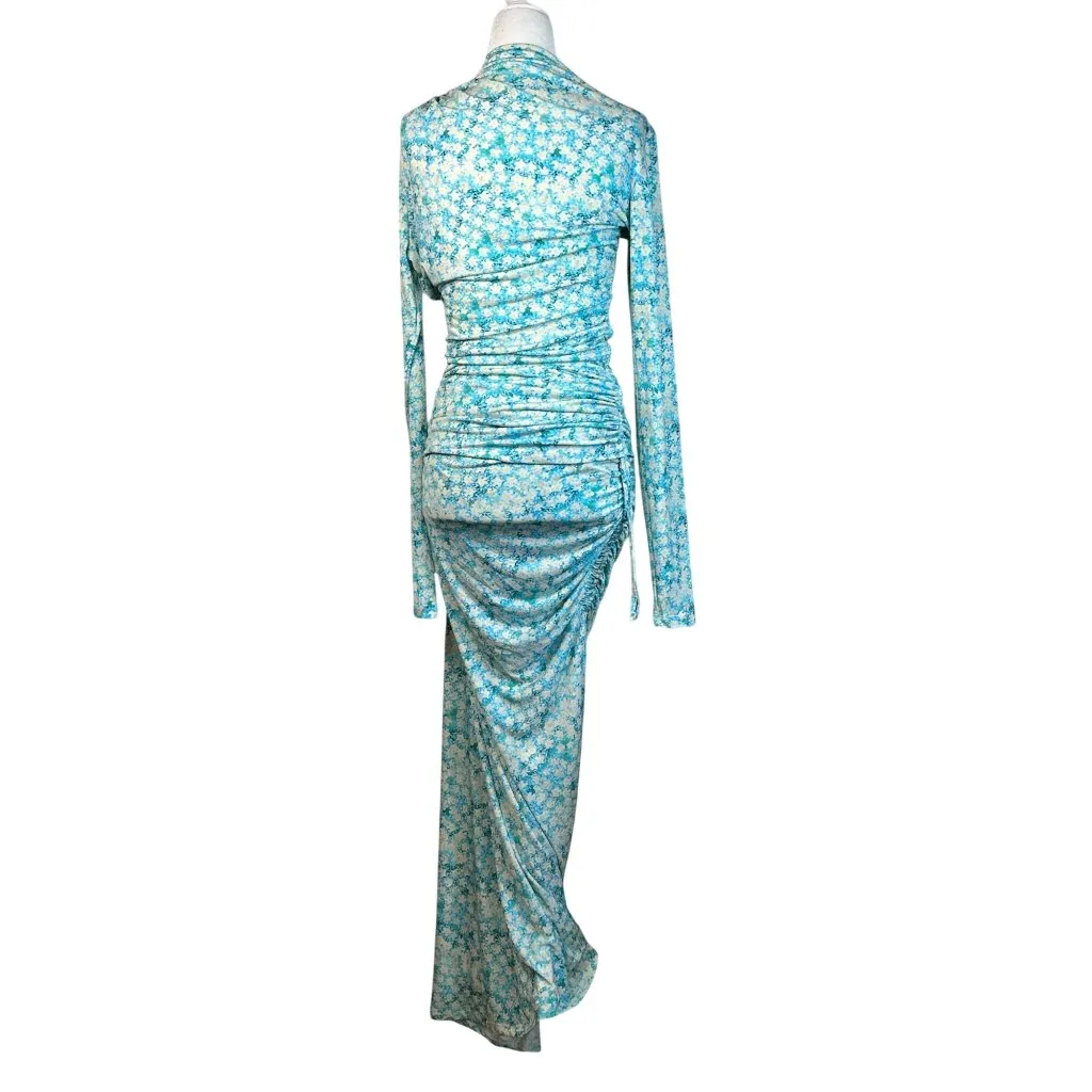SIEDRES Arni Long Dress in Multi 38 New Womens Cut Out Maxi Jersey Gown Blue Size undefined - Image 7