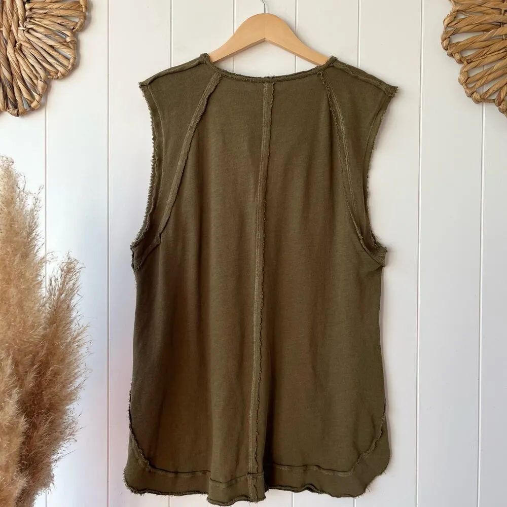 Free People tee henley tank organic cotton top shirt - Image 4