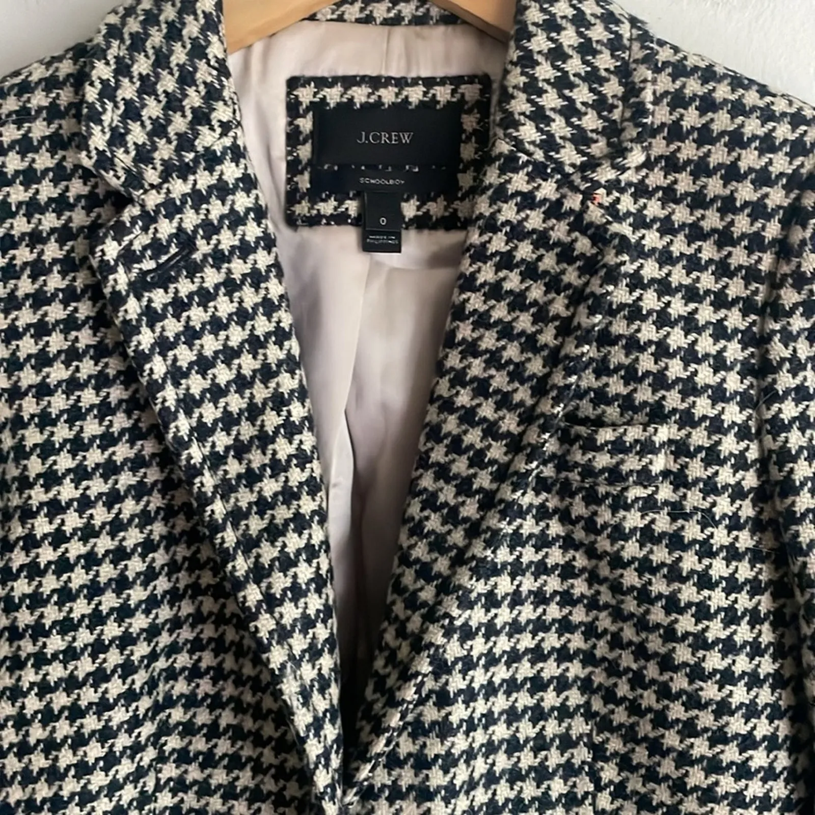J.Crew School Boy Blazer Houndstooth Plaid Wool - Image 3