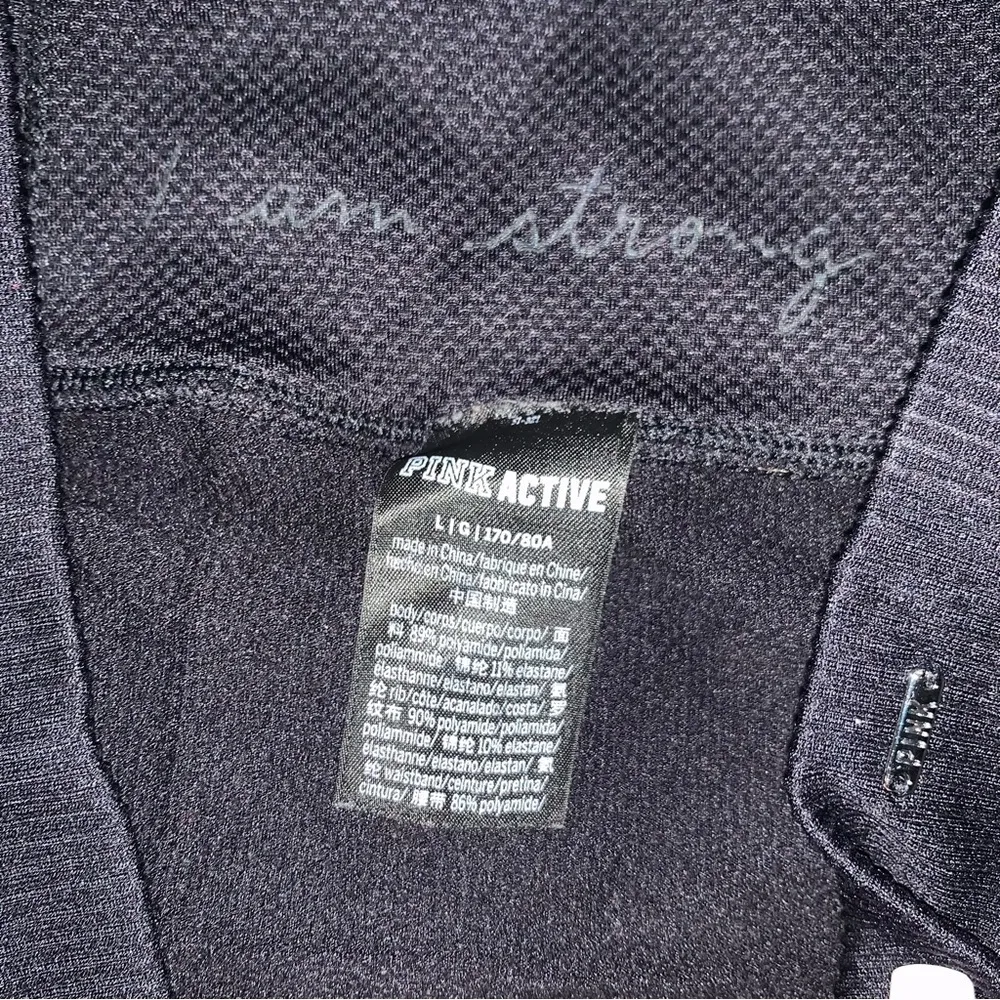 VS PINK Active Ombré Black & Mauve Ribbed Leggings High Waist size large - Image 7