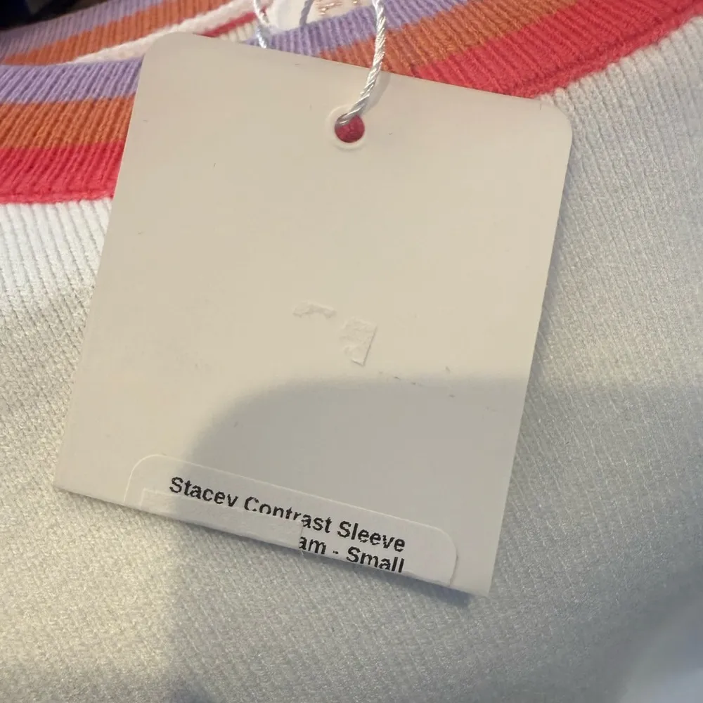 FATE Stacey Contrast Sleeve Cream. Size S. Pink - Image 7