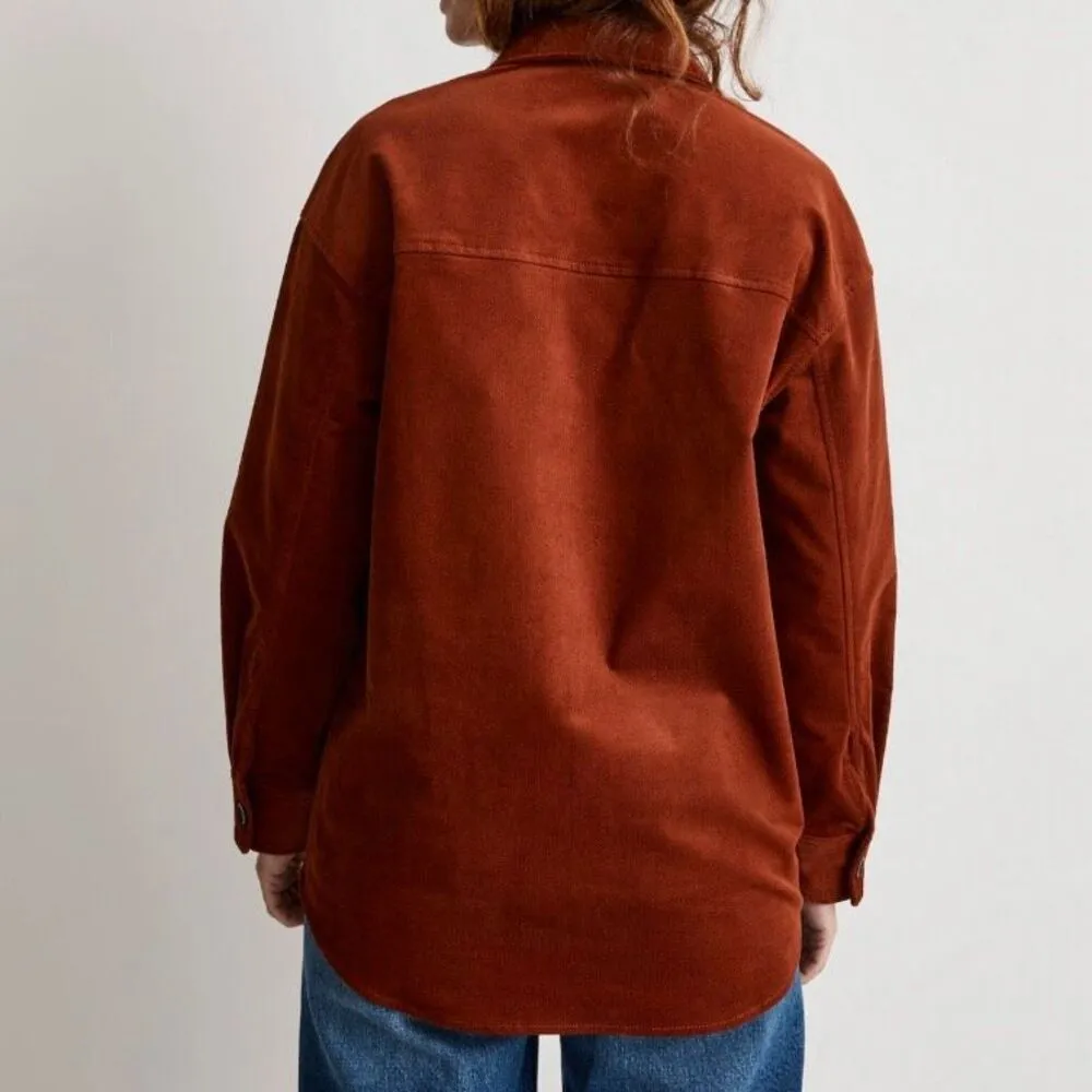 MADEWELL | Corduroy Oversized Shirt-Jacket Stained Mahogany Burnt Orange | XXL - Image 3