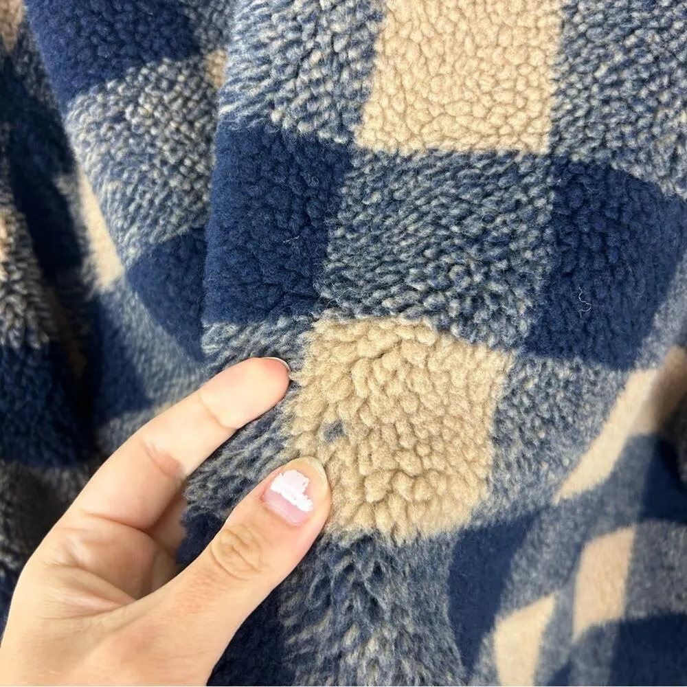 American Eagle Plaid Print Sherpa Zip Up Jacket Size L - Image 10