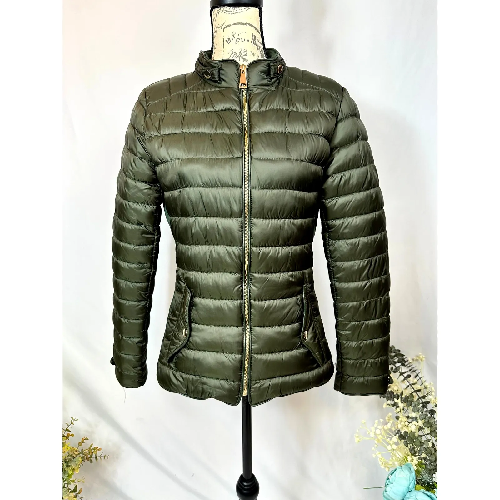 Sweet Look Womens Puffer Jacket Forest Green size L Size L - Image 7